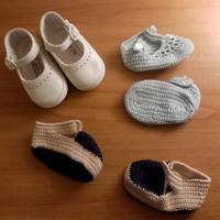 Tre scarpine da neonato 