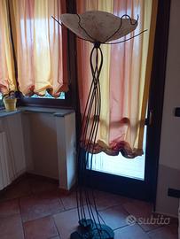 piantana in ferro battuto con vetro 