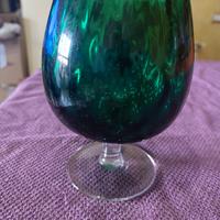 Vaso Vintage a Calice Verde Smeraldo 20cm - Vetro 