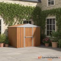 Casetta giardino in lamiera 276x260 7mq fin legno