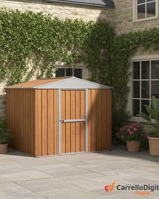 Casetta giardino in lamiera 276x260 7mq fin legno