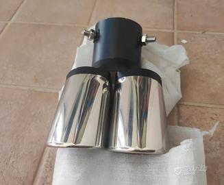 Terminale di Scarico Doppio Universale Inox nero