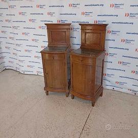 Coppia Comodini con marmo stile Luigi Filippo