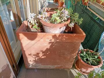 Vaso in terracotta rettangolare alto – 70x30x60 cm