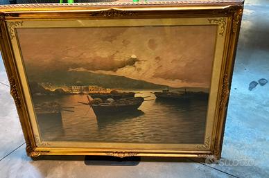 Quadro Salvatore Costa  “Marina con barche”
