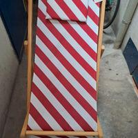 Sedia a Sdraio Righe Rosse e Bianche – Nuova!