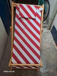 Sedia a Sdraio Righe Rosse e Bianche – Nuova!