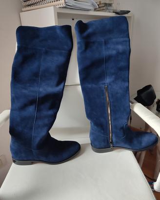 stivali camoscio blu n. 38