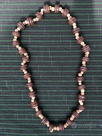 Collana tribale in semi/cocco/legno