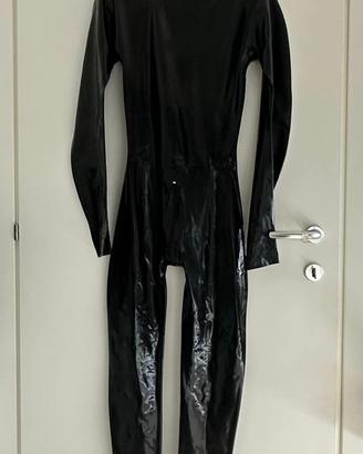 Tuta catsuit latex taglia xs nera