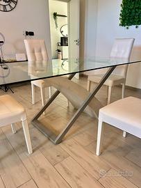 Tavolo di Design moderno in vetro temperato