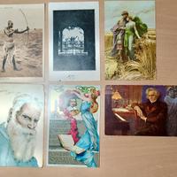 6 cartoline  francobolli varietà viaggiate e non
