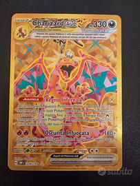 Carta Pokemon Charizard Ex teracristal gold