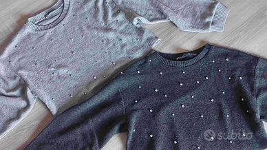 Zara 2 maglie  crop con brillantini Tag m