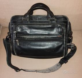 Borsa porta laptop 14" Tumi in vera pelle nera