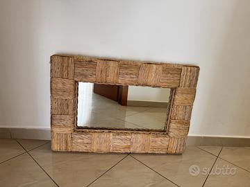 Specchio paglia intrecciata