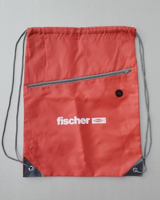 Zaino a sacca Fischer rosso con zip