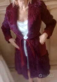 cappotto in lapin renna bordeaux 42
