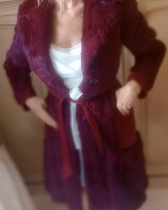 cappotto in lapin renna bordeaux 42