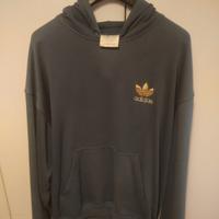 felpa Adidas vintage con logo foglia in rilievo 