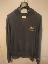 felpa Adidas vintage con logo foglia in rilievo 