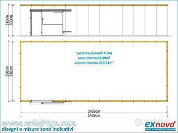 cella frigo TN filopavimento 600X1458cm h310cm