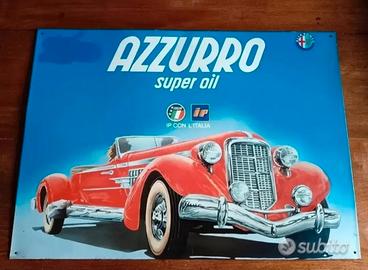 insegna alluminio azzurro super oil ip mondiali 90