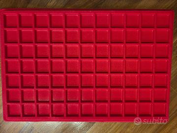 Vassoio monete floccato rosso