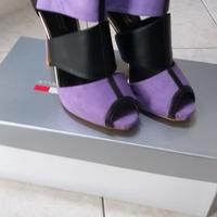 Sandali con plateau lilla e nero Prima donna