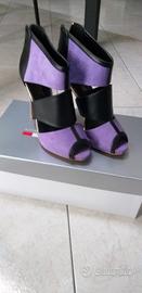 Sandali con plateau lilla e nero Prima donna