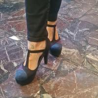 Scarpe con zeppa a tre colori