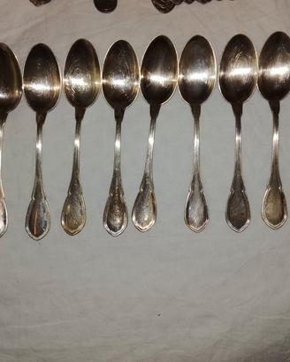 Set 12 cucchiaini caffe antichi argento 800
