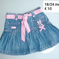 Pantaloncini e gonne jeans per bimbe, varie taglie