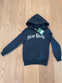 Felpa bambino New York con cappuccio nuova 122/128