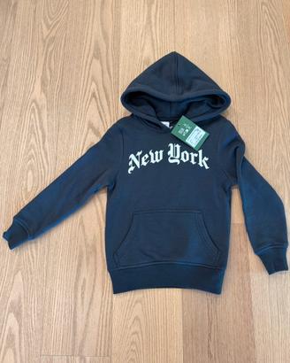 Felpa bambino New York con cappuccio nuova 122/128