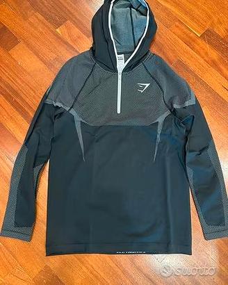 Gymshark Onyx 5.0 Seamless Hoodie Black/Light Grey