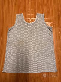 Top Vintage Smanicato Grigio Ghiaccio