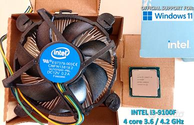 Intel Core i3-9100F quad core e dissipatore nuovo