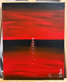Quadro dipinto a mano moderno pezzo unico 35x28 cm