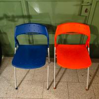 Coppia sedie pieghevoli colorate - Blu e Arancio
