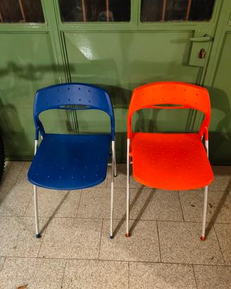 Coppia sedie pieghevoli colorate - Blu e Arancio