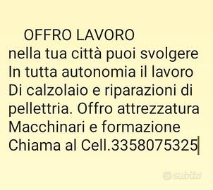 Lavoro calzolaio riparazioni