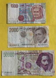 Serie 3 BANCONOTE Italia anni 90