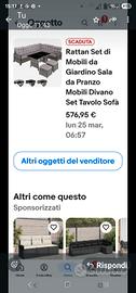 divano e tavolo da esterno 