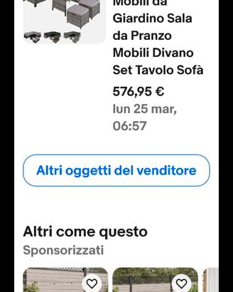 divano e tavolo da esterno 