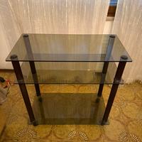 Mobile in vetro con ruote 3 ripiani