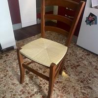 Sedie in legno massello (noce) intrecciate