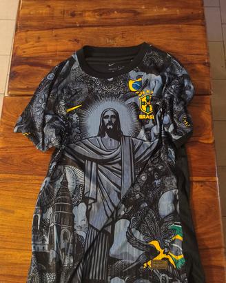 Maglia Brasile Nera Cristo Redentore - Taglia M 