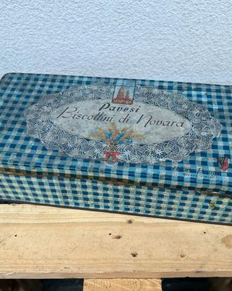 Scatola Latta Vintage Pavesi Biscottini di Novara
