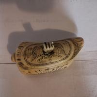 cofanetto antico dente di balena in avorio 